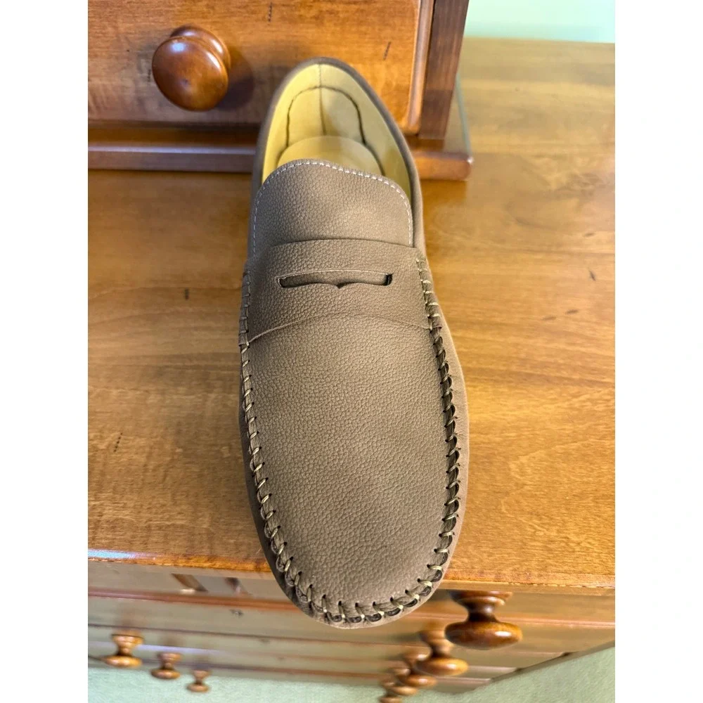 NEW Bosswin Men 8 leather Loafer Driving Shoes Brown slip on business casual